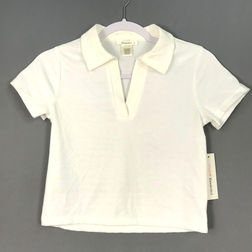 Urban Romantics Polo Shirt Small Crop Tennis Preppy Golf Y2K Sporty Minimalist